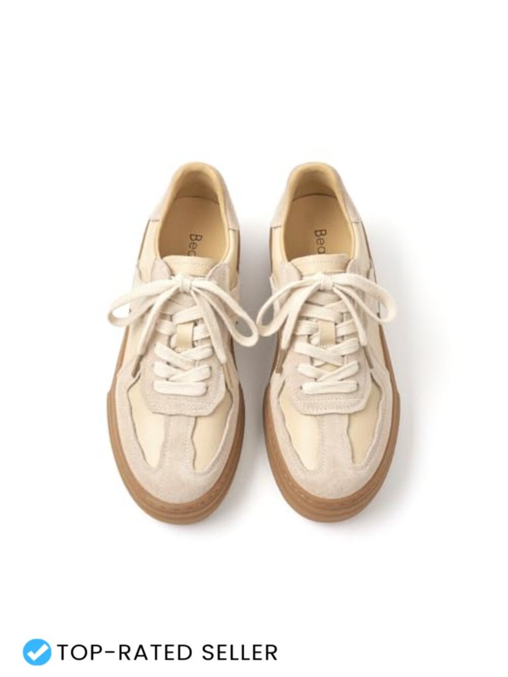 Women's Leather Platform Sneakers Sheepskin Lined Walking Shoes